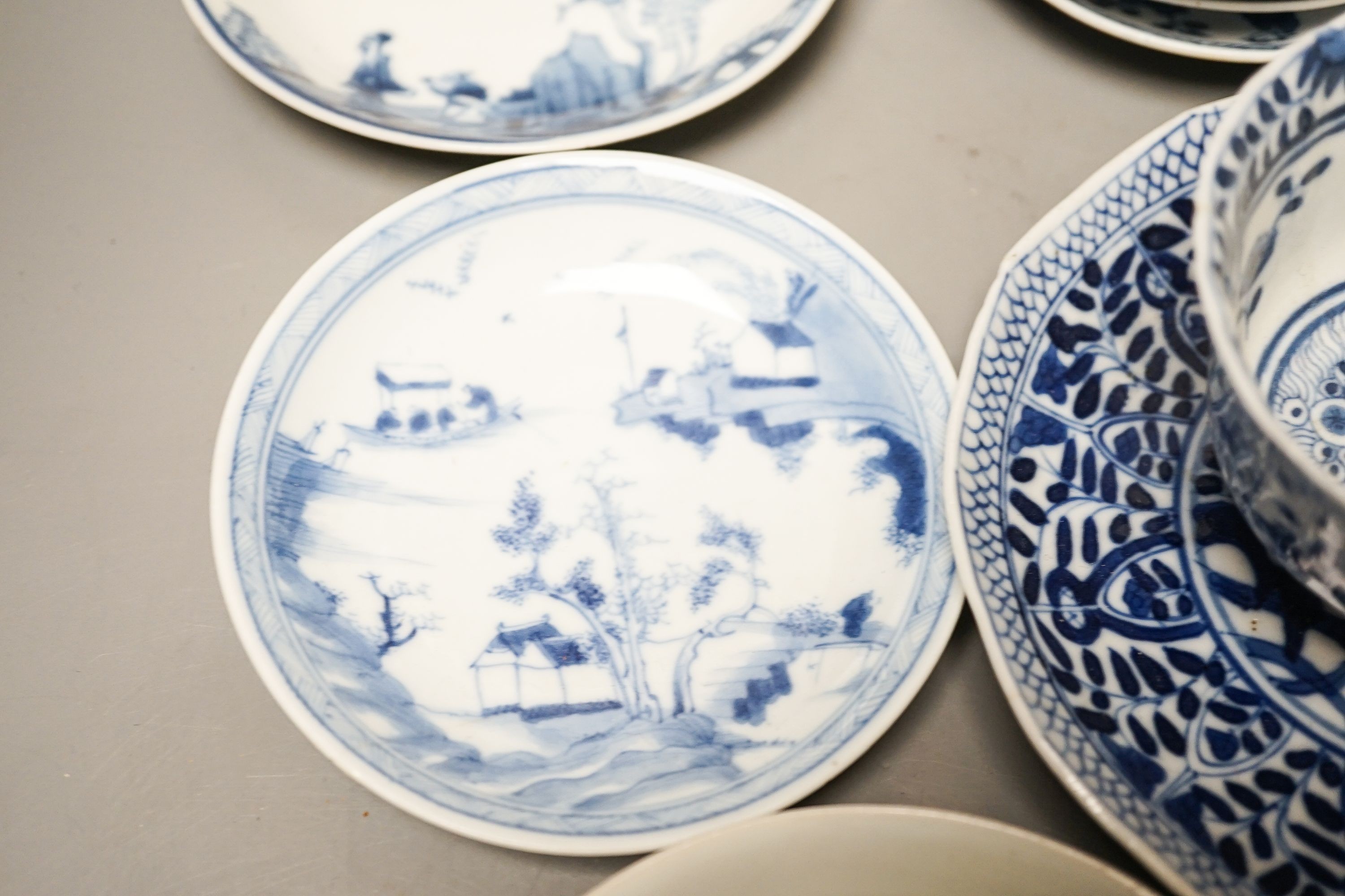 A group of Chinese porcelain teabowls and saucers, 18th-20th century